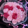 Букет от 25 сатенени розички с дантела - Image 2